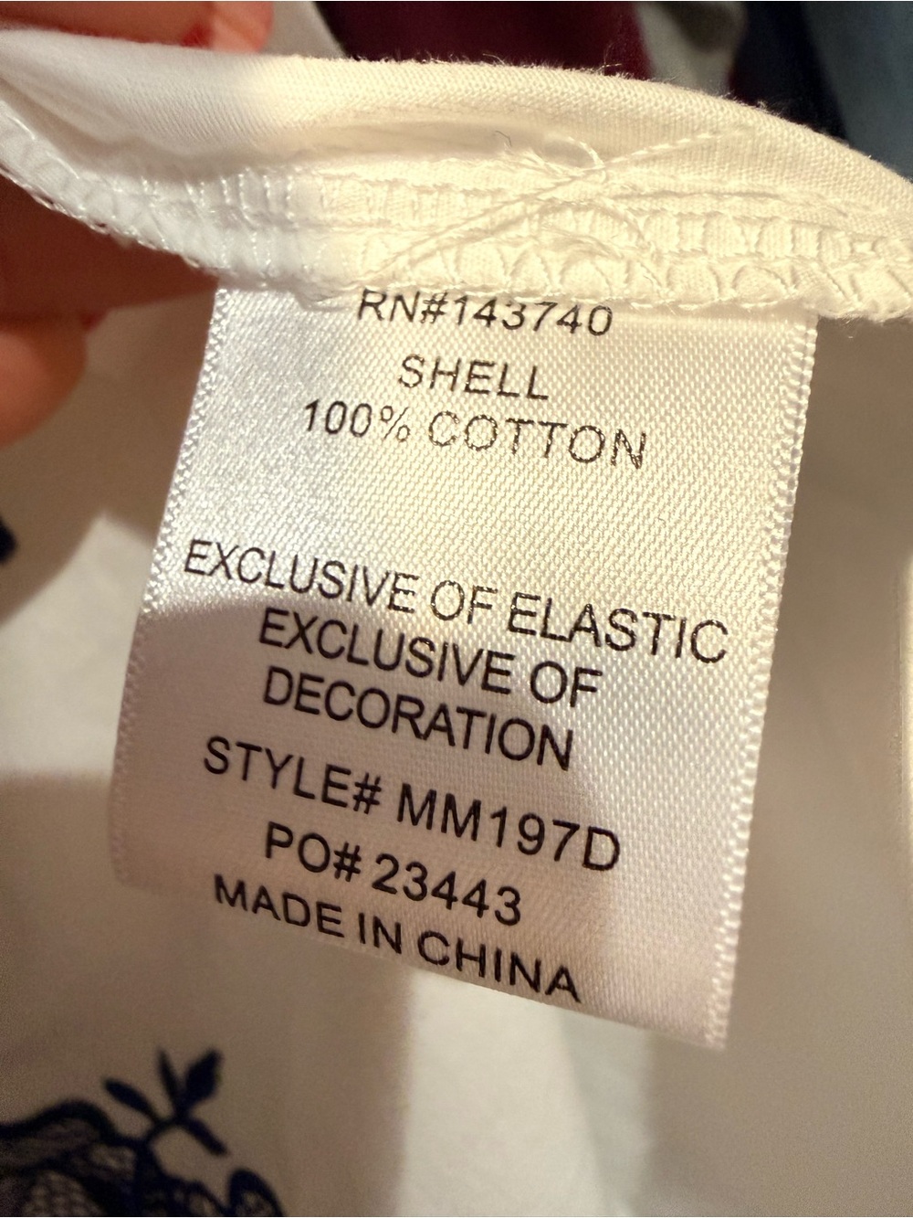 Tuckernuck Hyacinth House White Midi Dress with Navy Floral Lace Hem—NWT - Picture 5 of 9